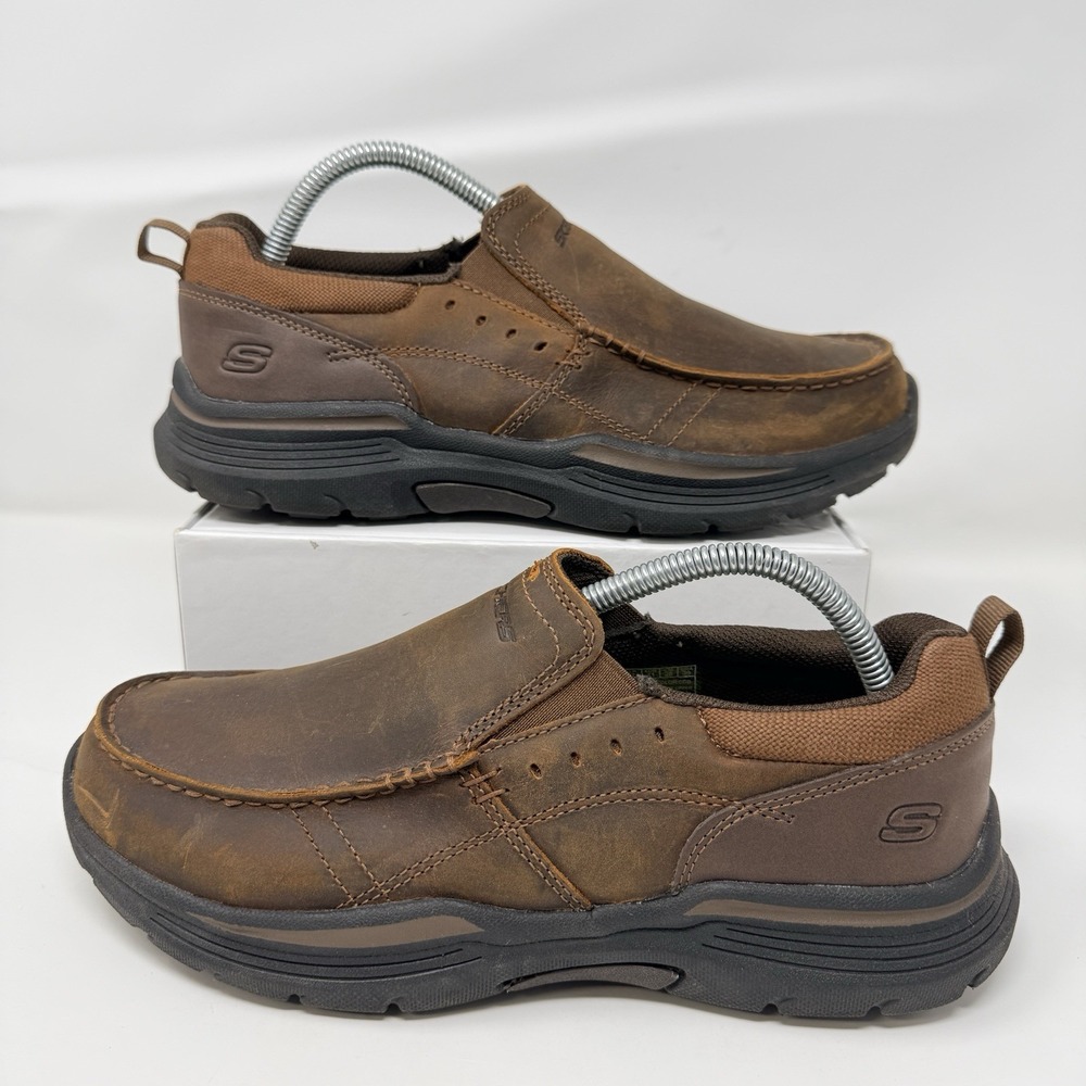 Skechers Expended Seveno Slip On Loafers Men's 8 Extra Wide Dark Brown 66146EWW